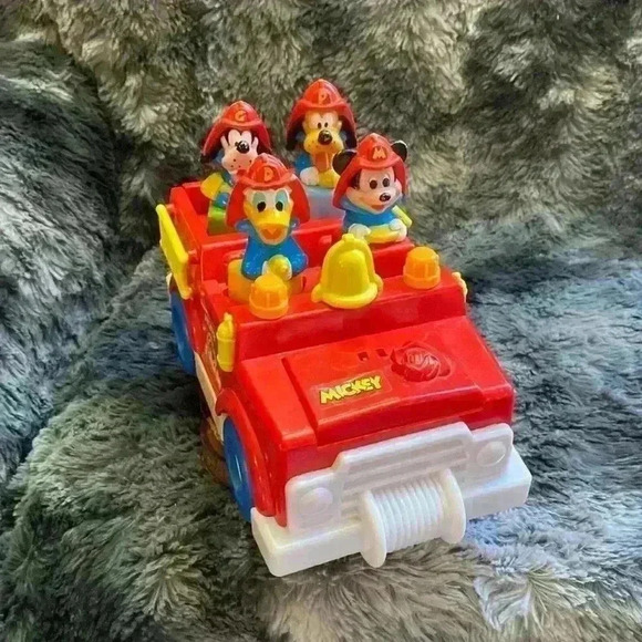 Mattel Disney Vtg 1989 Mickey
Mouse & Friends  Fire Truck
Motorized - Picture 1 of 13